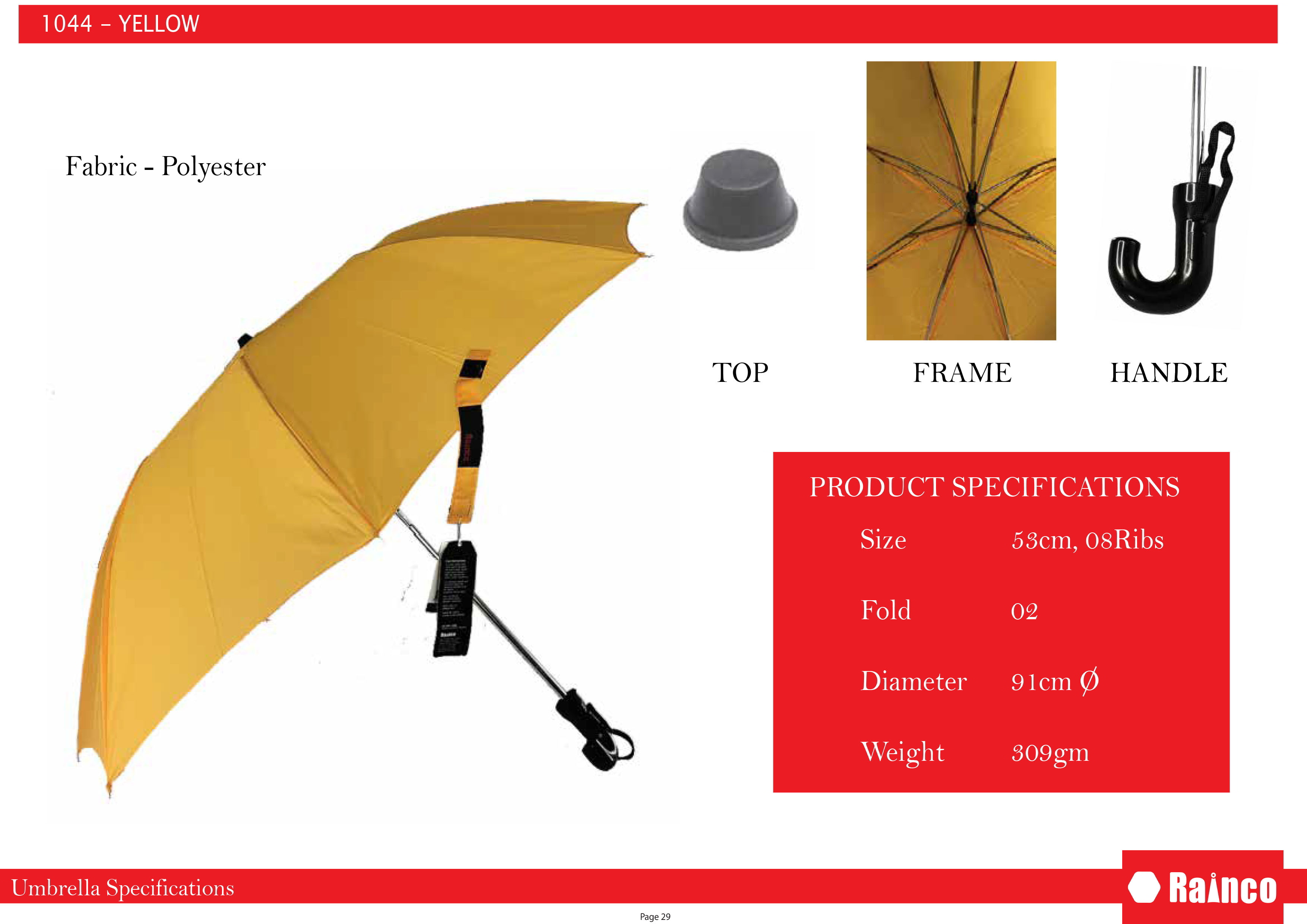 1044-RITUAL UMBRELLA YELLOW-2 FOLD