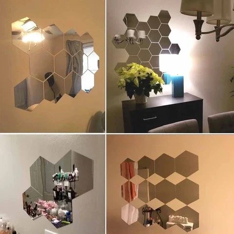 12ps wall mirror stickers