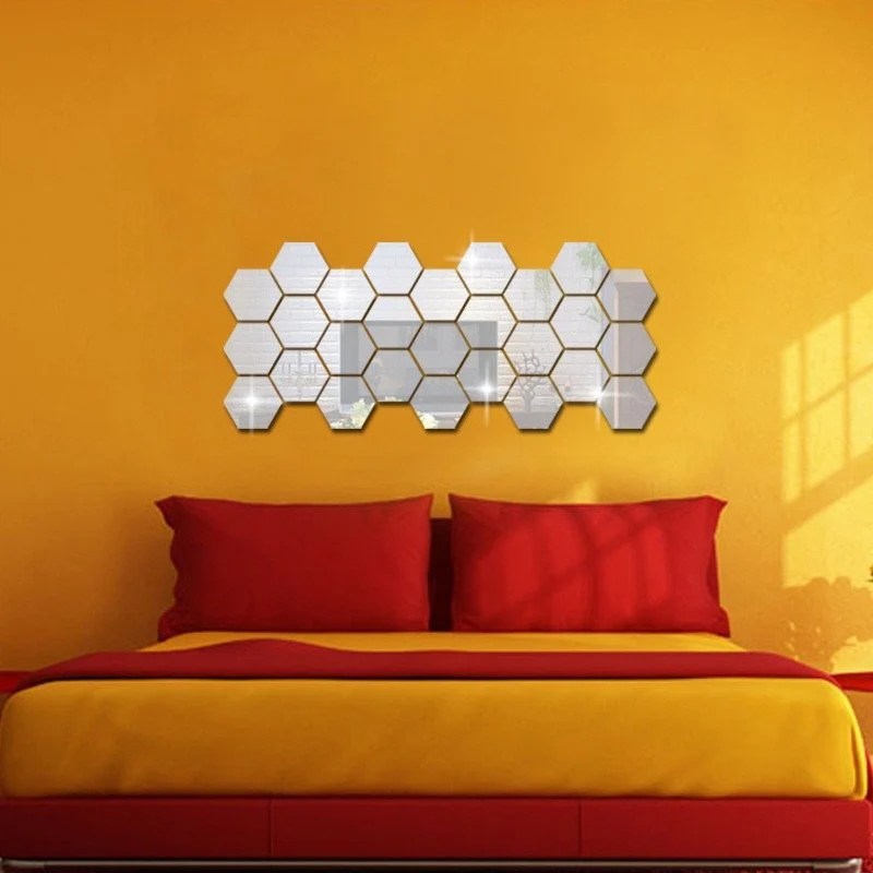 12ps wall mirror stickers