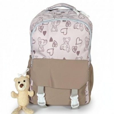 Kids Backpack with Teddy Bear Key Tag